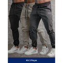 Kit com 3 Calças Jogger Tactel Void com Elastano